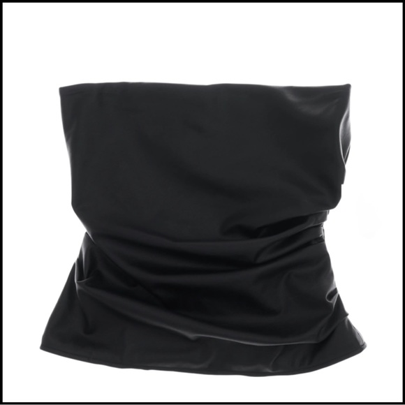 NWT YOUNG FABULOUS & BROKE BLACK STRAPLESS RUCHED TOP Sz SMALL - Picture 4 of 8